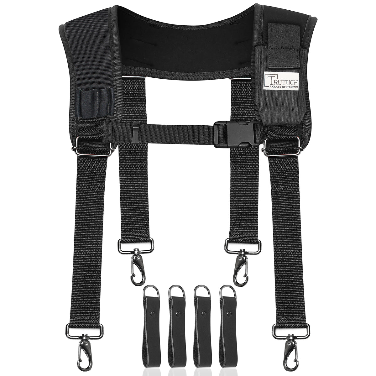 【美品】UN3D. SUSPENDER BODY BAG BELT Leather Work Suspender With Pockets, Leather Tool Belt Suspender