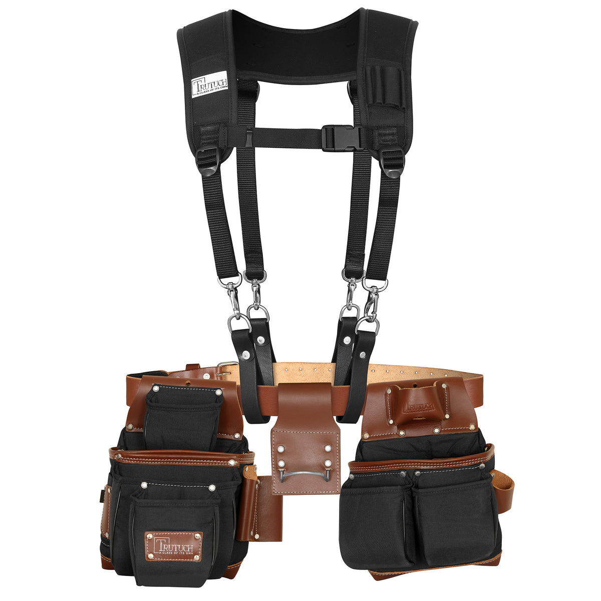 Trutuch Grain Leather 18 Pockets Tool Rig Set Pouch Drywall Belt Carpenter Bag Belts for Men Construction Framers Electrician at MechanicSurplus.com