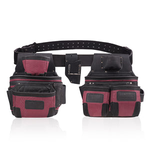 Trutuch Nylon and Leather Tool Belt, 1680 D Framers Tool Belt, Electrician Carpenter Tool Bag Set, TT-1650-R