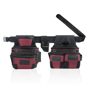 Trutuch Nylon and Leather Tool Belt, 1680 D Framers Tool Belt, Electrician Carpenter Tool Bag Set, TT-1650-R