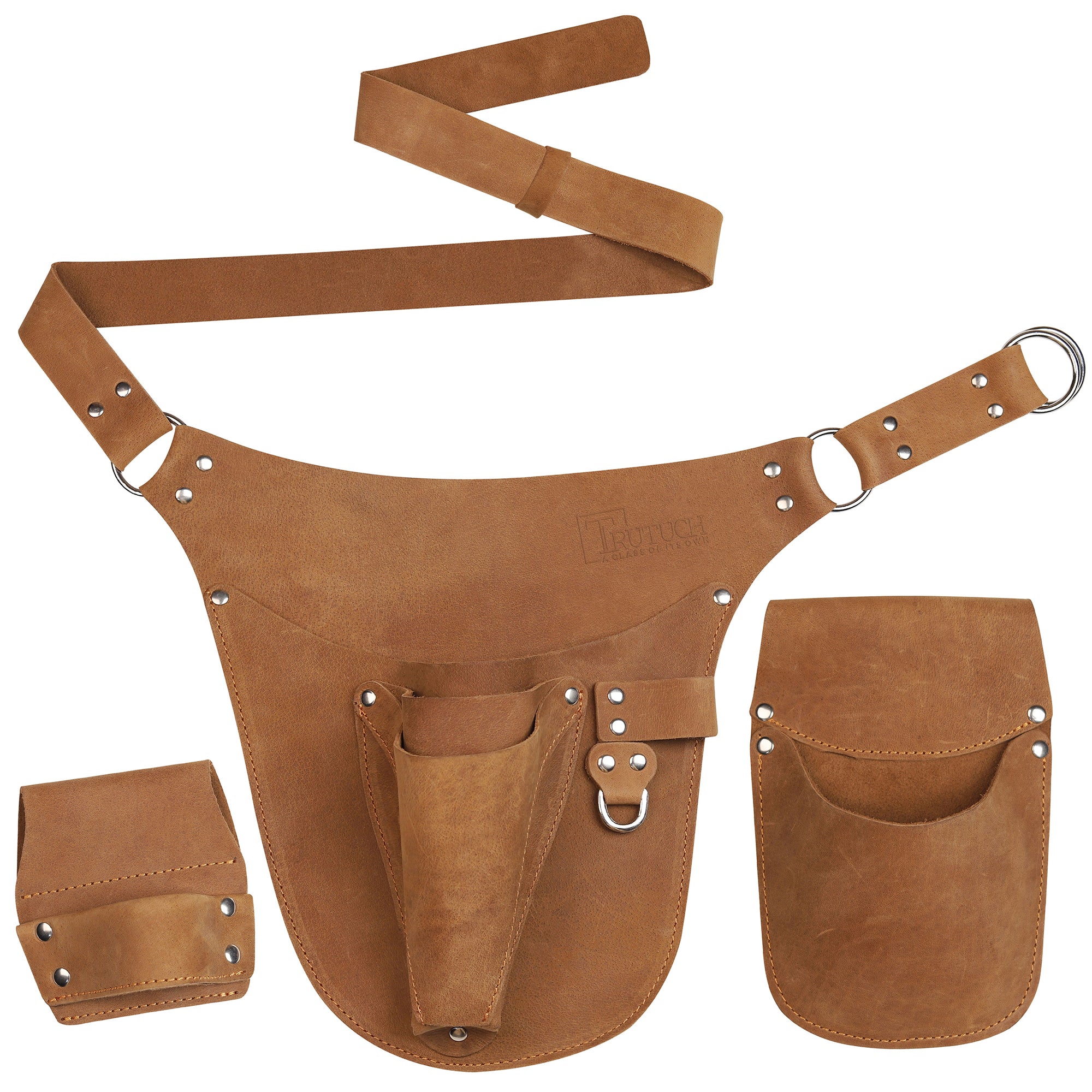 Trutuch Leather Garden Tool Belt for Men Women, Gardening Tool Pouch, Gardener Apron, Holster Pouch, Florist Belt, TT-5010-G