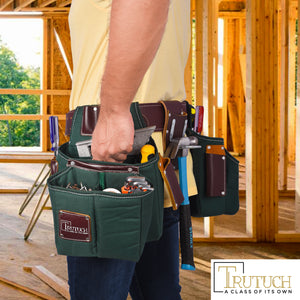 Trutuch Nylon & Leather Tool Belt, Framers Tool Belt, Electrician Carpenter Tool Bag Set, TT-1710-R