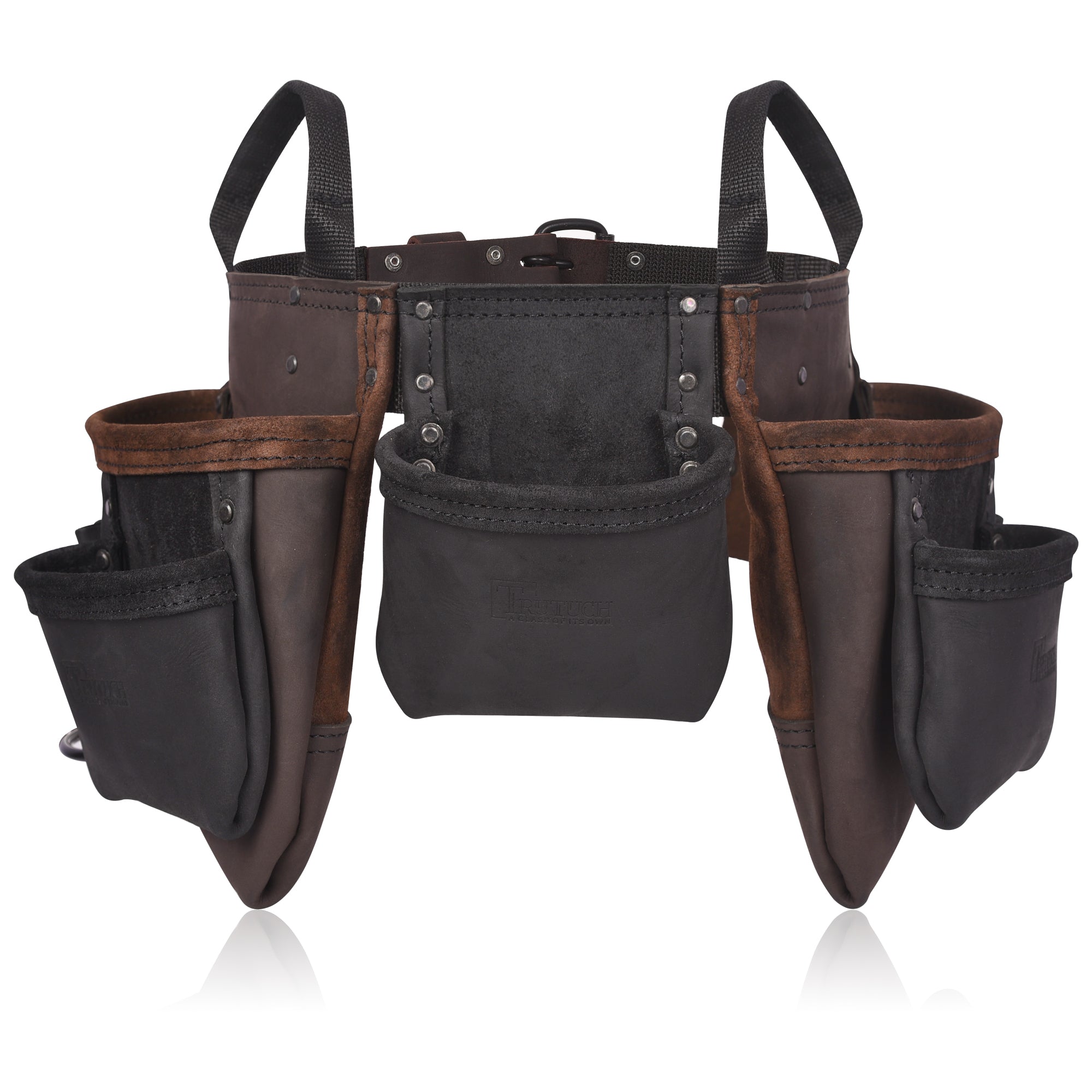 Trutuch Brown Combine Leather Tool Belt, Carpenter Tool Belt, Drywall Tool Belt for Handyman, TT-4030-R