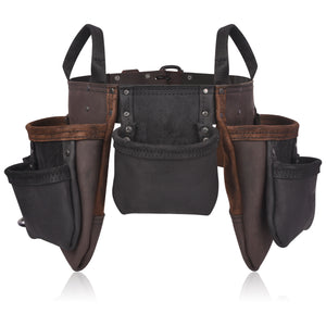 Trutuch Brown Combine Leather Tool Belt, Carpenter Tool Belt, Drywall Tool Belt for Handyman, TT-4030-R