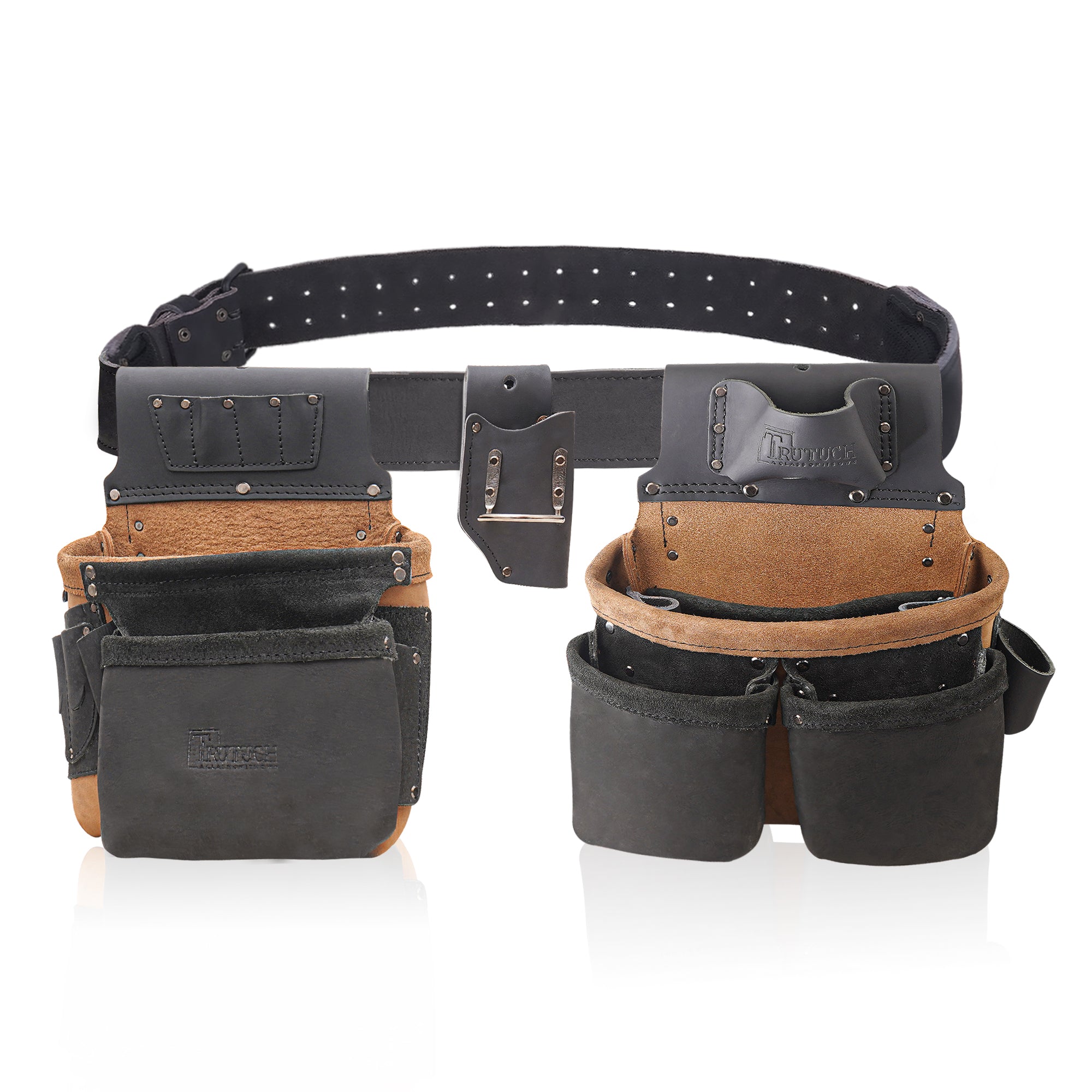 Trutuch Oil Tanned Leather Tool Belt, Framers Tool Belts, Electrician Carpenter Tool Bag Set, TT-3050-R