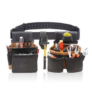 VEEKAY Leather Tool Belt Brown 2-Inch wide belt with 12 Pockets Oil VEEKAY Leather Tool Belt Brown 2-Inch wide belt with 12 Pockets Oil
