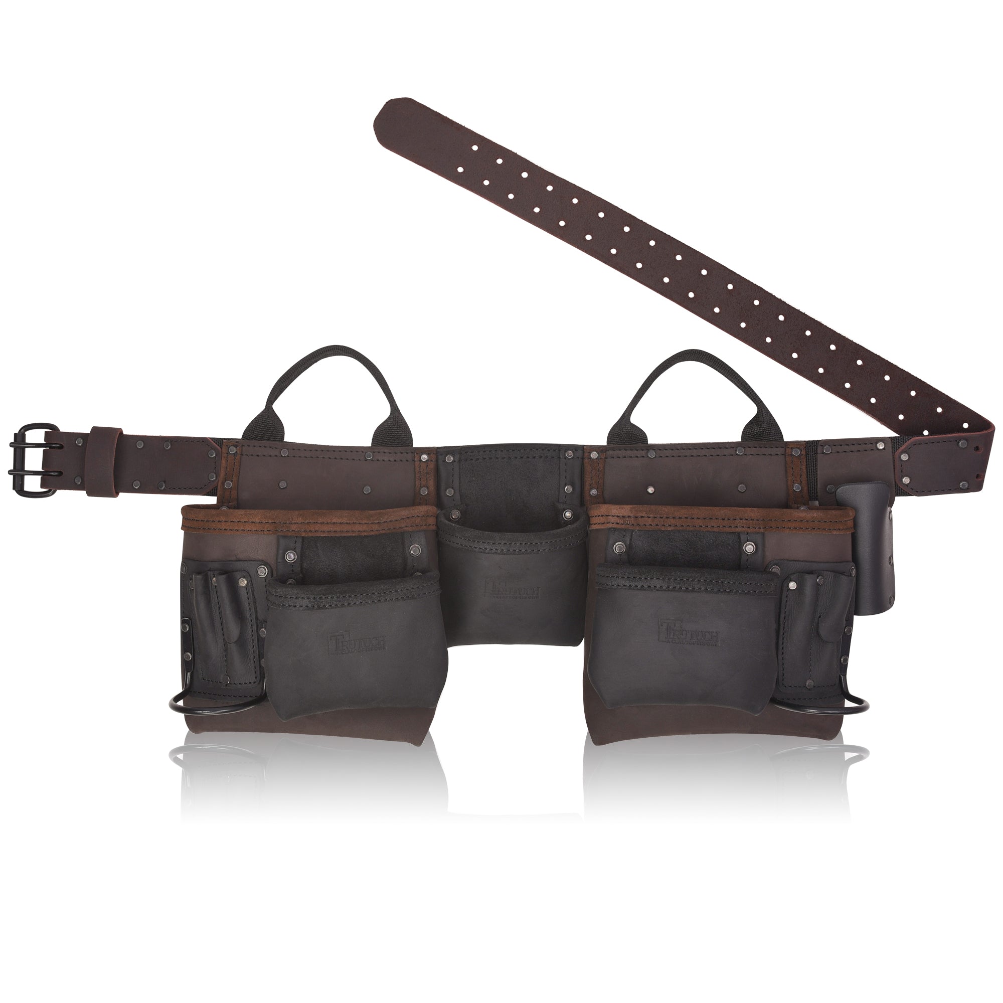 Trutuch Brown Combine Leather Tool Belt, Carpenter Tool Belt, Drywall Tool Belt for Handyman, TT-4030-R