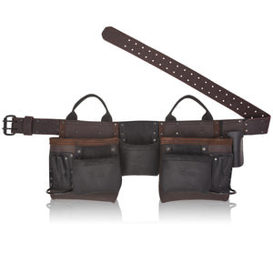 Trutuch Brown Combine Leather Tool Belt, Carpenter Tool Belt, Drywall Tool Belt for Handyman, TT-4030-R