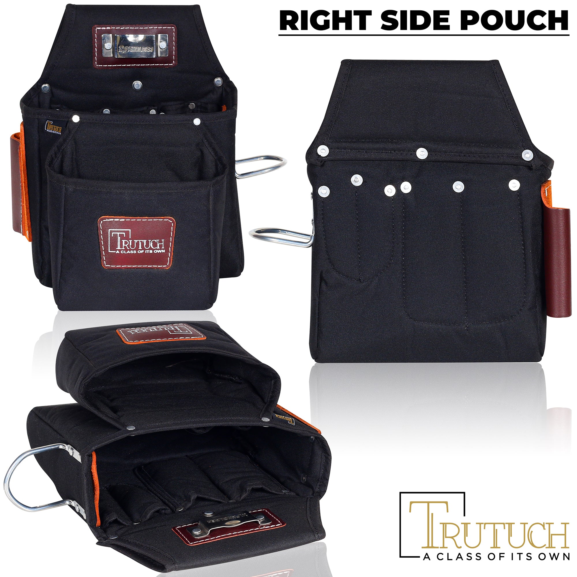 Trutuch Black Nylon & Leather Tool Belt with Leather Work Suspender, F ...