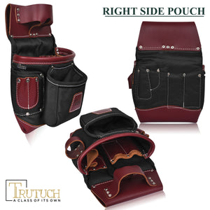 Trutuch Nylon & Leather Tool Belt, Framers Tool Belt, Electrician Carpenter Tool Bag Set, TT-1600-RR