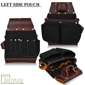 Trutuch Nylon and Leather Tool Belt, Nylon Tool Bag for Carpenter, Tool Pouch, Electrician, TT-1520-R