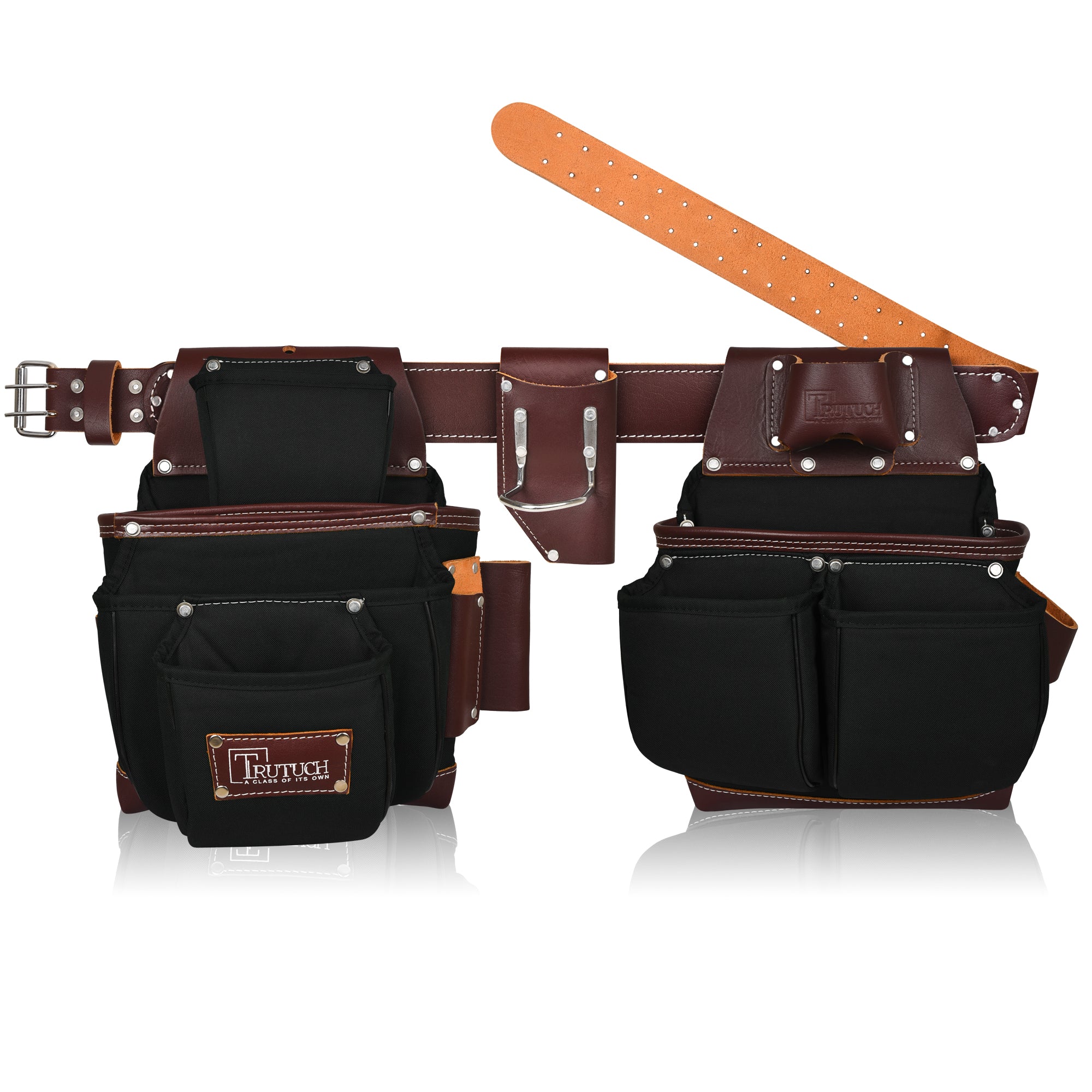 Trutuch Nylon and Leather Tool Belt, Nylon Tool Bag for Carpenter, Tool Pouch, Electrician, TT-1520-R