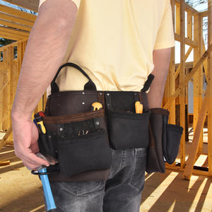Trutuch Brown Combine Leather Tool Belt, Carpenter Tool Belt, Drywall Tool Belt for Handyman, TT-4030-R