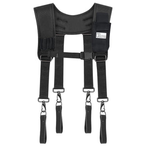 Trutuch Black Nylon & Leather Tool Belt with Nylon Work Suspender, Framers Tool Belt, Electrician, Construction, Drywall Tool Belt, TT-1520-R-7040-S