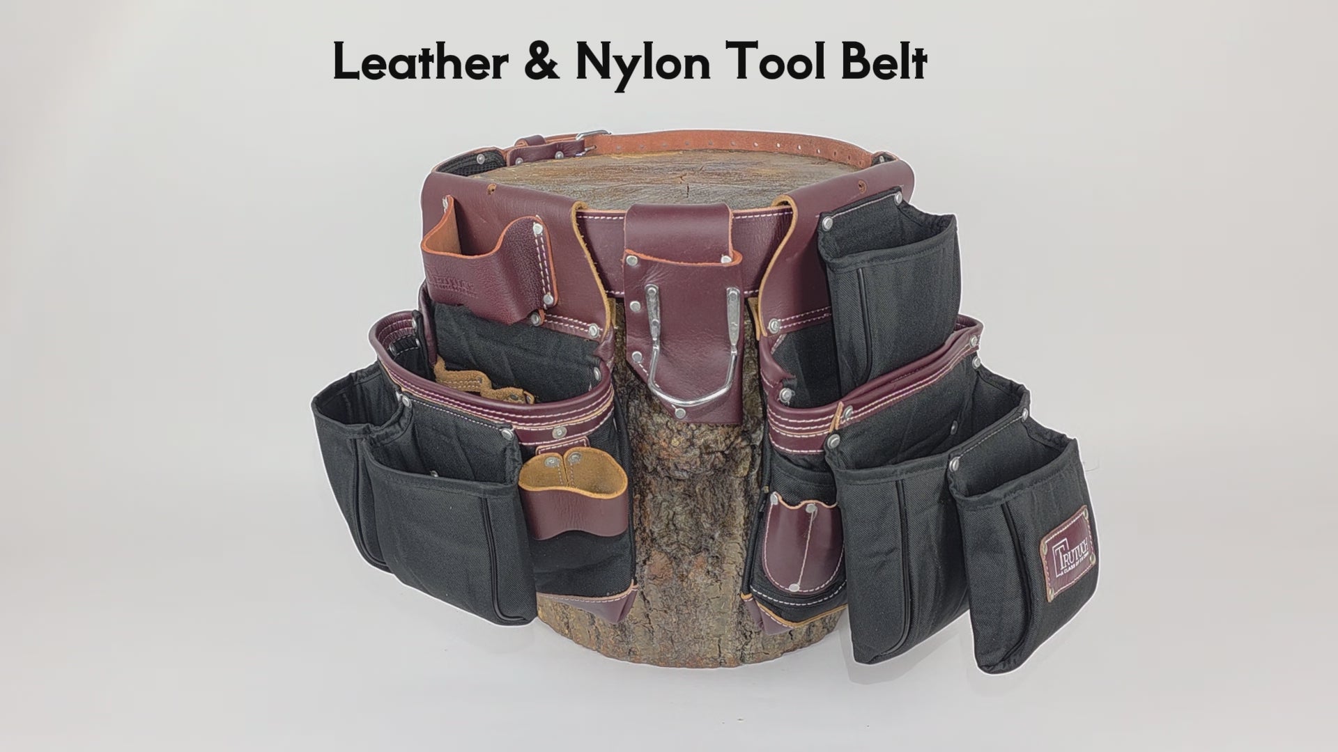 Trutuch Nylon and Leather Tool Belt, Nylon Tool Bag for Carpenter, Tool Pouch, Electrician, TT-1520-R