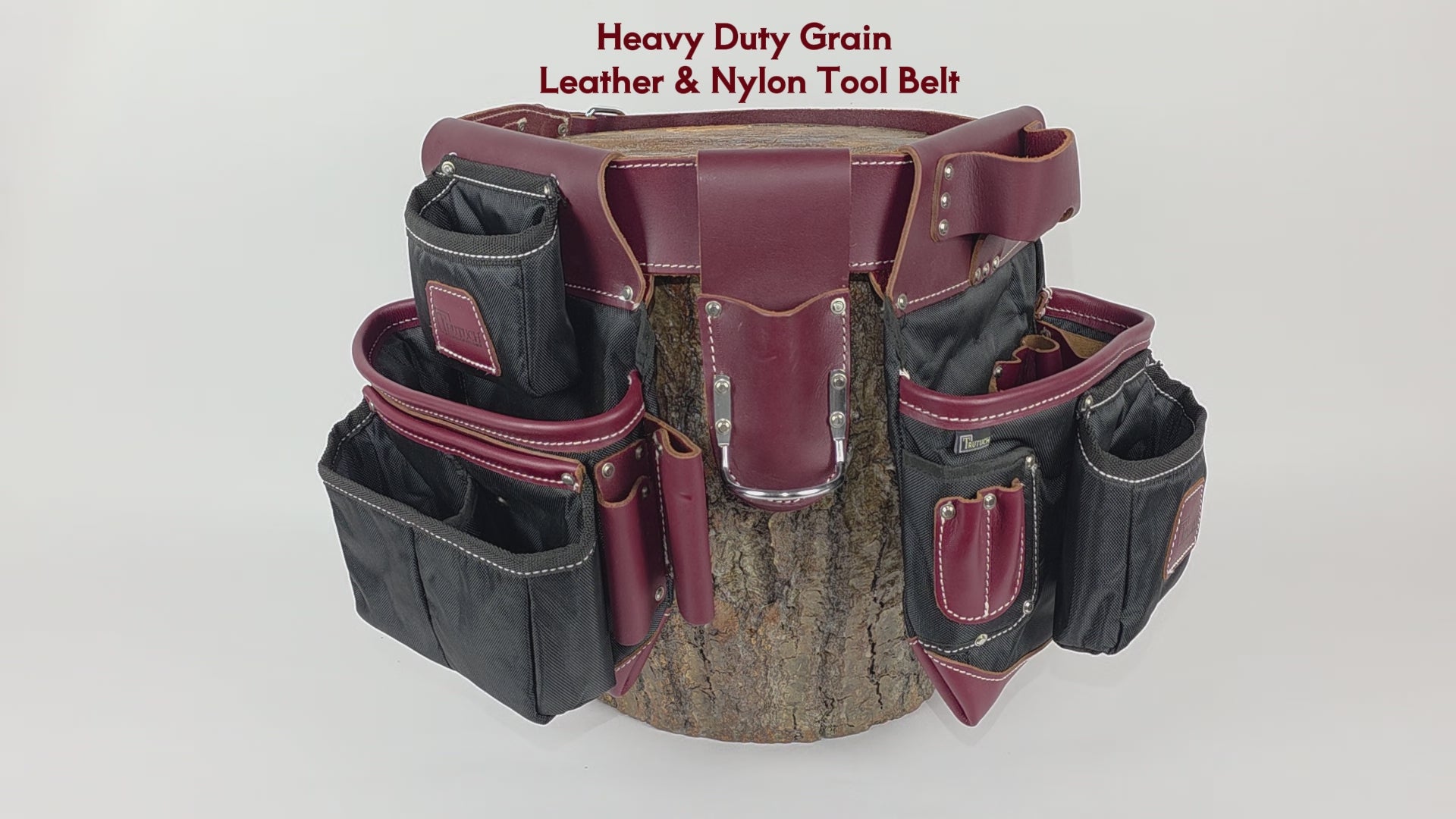 Trutuch Nylon & Leather Tool Belt, Framers Tool Belt, Electrician Carpenter Tool Bag Set, TT-1600-RR