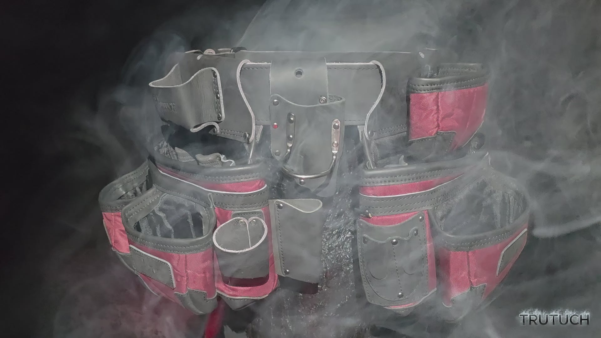 Trutuch Nylon and Leather Tool Belt, 1680 D Framers Tool Belt, Electrician Carpenter Tool Bag Set, TT-1650-R