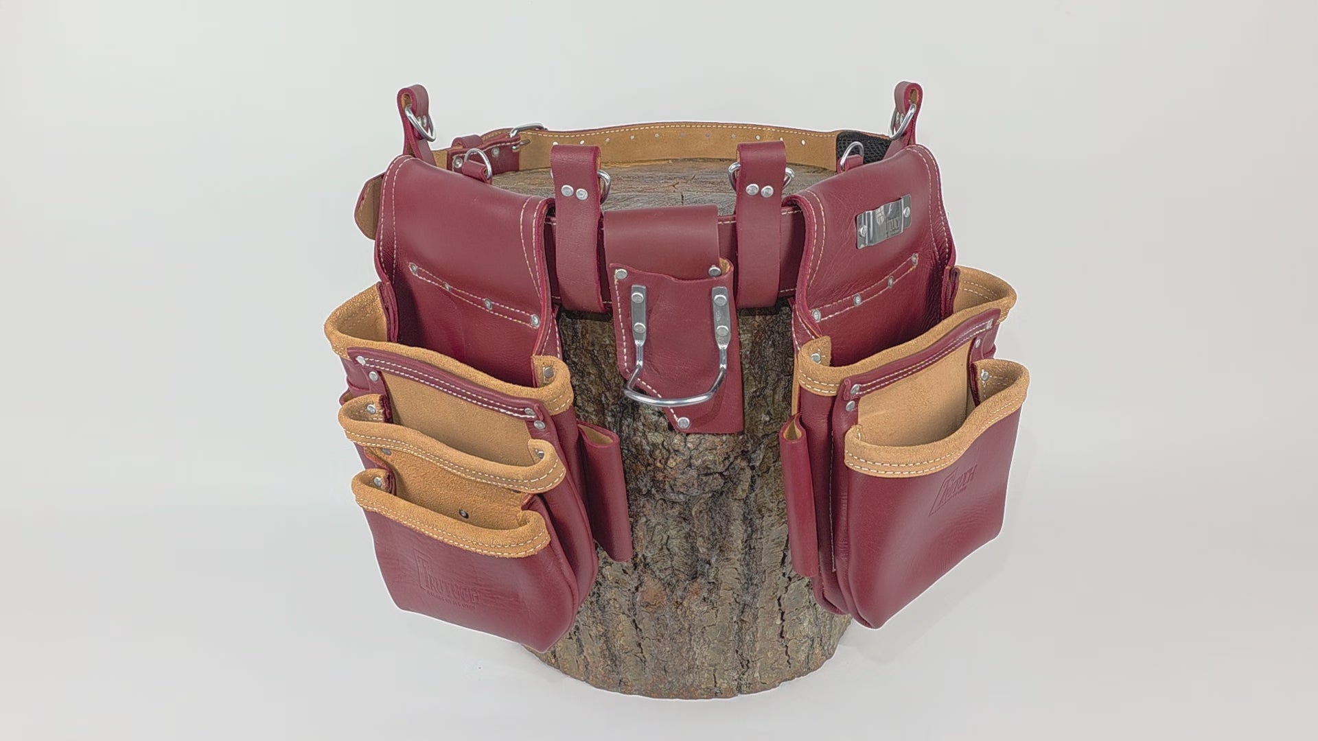 Trutuch Grain Leather Tool Belt, Carpenter Tool Belt, Drywall Tool Belt for Men, 17 Pockets, TT-2000-R