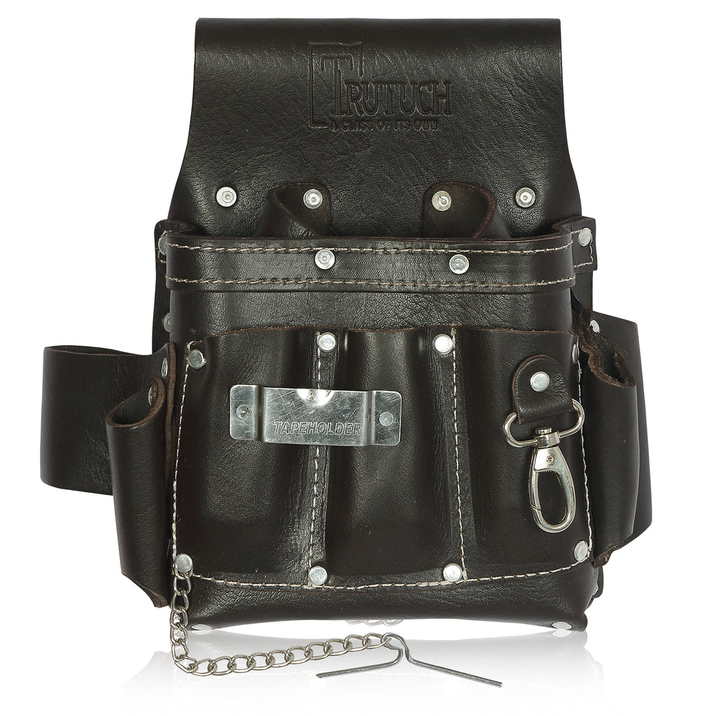 Trutuch Leather Tool Belt, Black Color, 19 Pockets