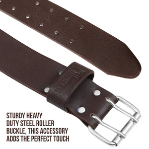 Trutuch Leather Work Belt, Chocolate Leather 2-Inch Work Belt, Tool Bag Belts, Tool Pouch Belts, Leather Tool Belt, Premium Quality Belt Grain Leather Non-Padded Work Belt, 28-Inch to 46-Inch, TT-720-B