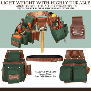 Leather & Nylon Tool Belt with Pocket Suspender, Carpenter Tool Belt –  TRUTUCH