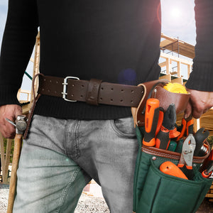 Construction Pouch Belt Leather Work Tool Belt, Tool Pouch Belt