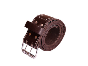 Trutuch Chocolate Leather Work Tool Belt, 2.5" Natural Leather Bag Belt, Non Padded Work Belt, TT-710-B
